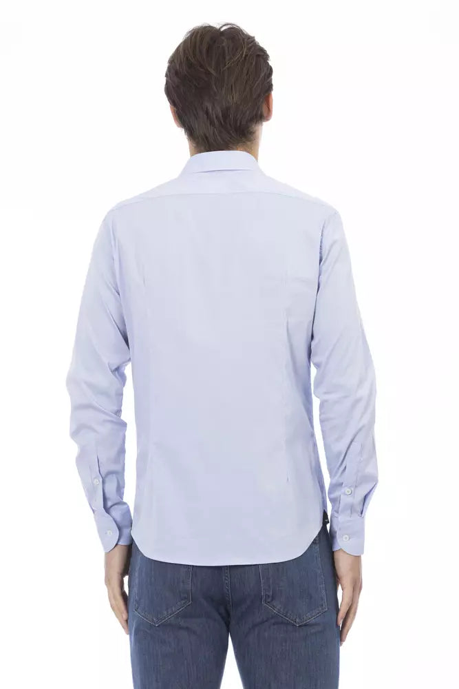 Elegant Slim-Fit Light-Blue Shirt for Men