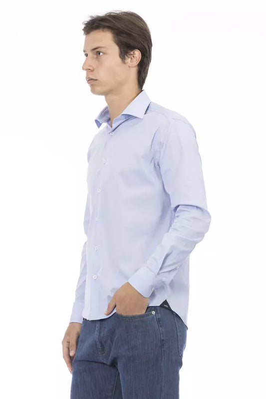 Elegant Slim-Fit Light-Blue Shirt for Men