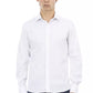 Sleek White Italian Collar Slim Shirt