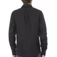 Sleek Black Italian Linen Men's Slim Shirt