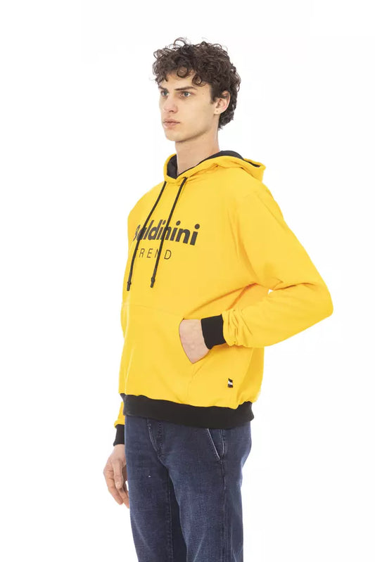 Sunshine Yellow Cotton Hoodie with Front Logo