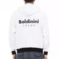 Elegant White Cotton Hoodie with Zip Closure