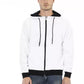 Elegant White Cotton Hoodie with Zip Closure