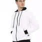 Elegant White Cotton Hoodie with Zip Closure