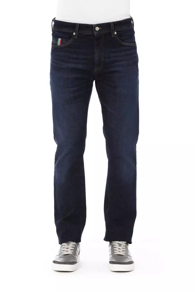 Chic Tricolor Accent Men's Denim