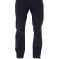 Chic Blue Regular Fit Denim with Logo Accents