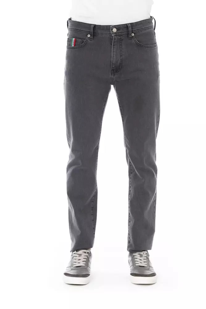 Chic Gray Regular Fit Men's Jeans