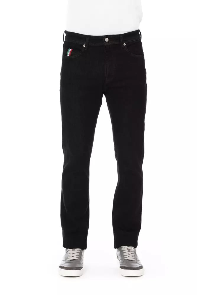 Elegant Tricolor Detail Men's Jeans