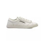 Sleek White Leather Lace-up Sneakers