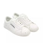 Sleek White Leather Lace-up Sneakers
