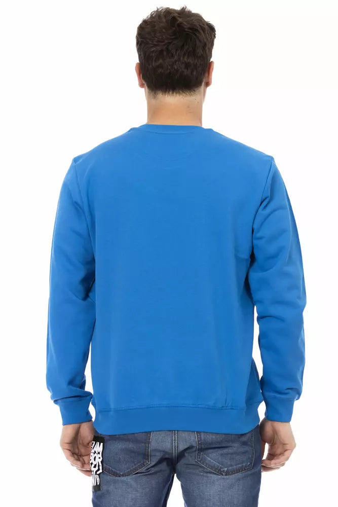 Cerulean Crewneck with Maxi Logo Print