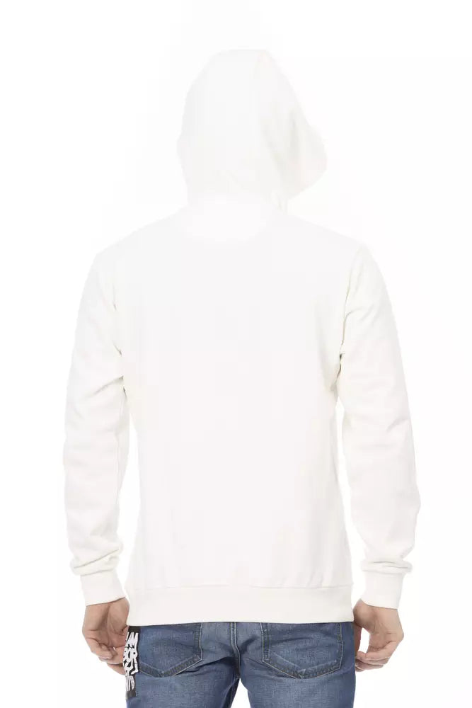 Sleek White Lamborghini Hoodie with Logo Sleeve