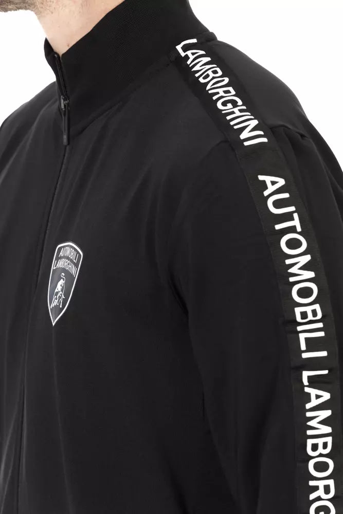 Sleek Zippered Sweatshirt with Shield Logo