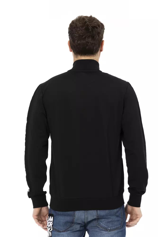 Sleek Zippered Sweatshirt with Shield Logo