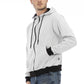 Chic Gray Zippered Cotton Hoodie