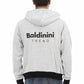 Chic Gray Zippered Cotton Hoodie