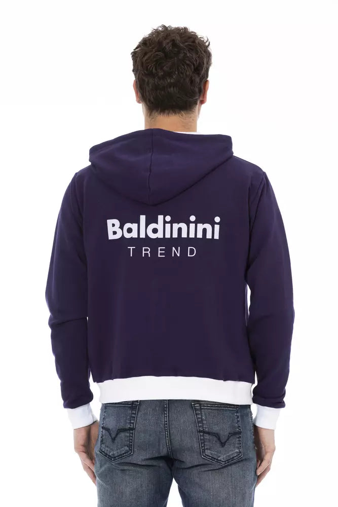 Elegant Purple Wool Hoodie With Rear Logo