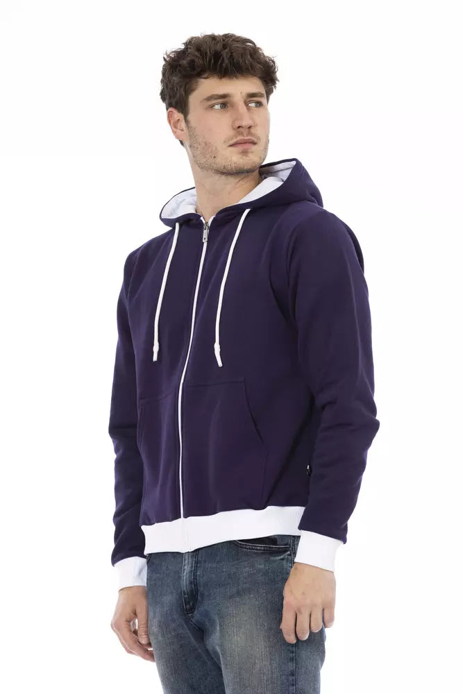 Elegant Purple Wool Hoodie With Rear Logo