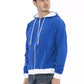 Elegant Blue Wool Hoodie with Rear Logo