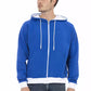 Elegant Blue Wool Hoodie with Rear Logo