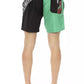 Elegant Green Swim Shorts with Side Print