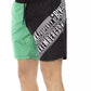 Elegant Green Swim Shorts with Side Print