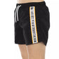 Sleek Black Swim Shorts with Sporty Tape Detail