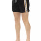 Sleek Black Swim Shorts with Sporty Tape Detail