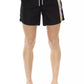 Sleek Black Swim Shorts with Sporty Tape Detail