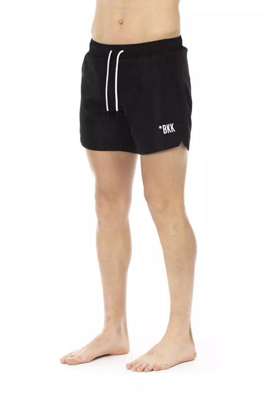 Chic Black Swim Shorts with Signature Band