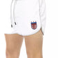 Elegant White Swim Shorts with Unique Front Print