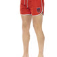 Vibrant Red Swim Shorts with Front Print
