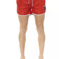Vibrant Red Swim Shorts with Front Print