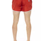 Vibrant Red Swim Shorts with Front Print