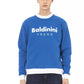 Elegant Blue Cotton Long-Sleeve Sweatshirt