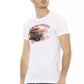 Sleek White Printed Tee with Superior Comfort