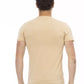 Elevated Beige Short Sleeve T-Shirt with Chic Front Print
