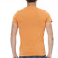 Orange Cotton Blend Tee with Chic Front Print