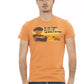 Orange Cotton Blend Tee with Chic Front Print