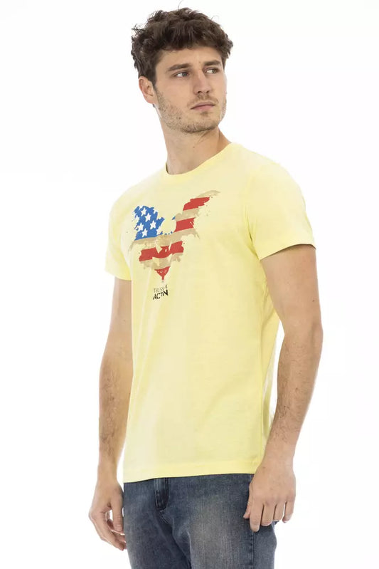 Sunshine Yellow Casual Tee with Graphic Print