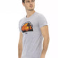 Elegant Gray Cotton-Blend T-Shirt