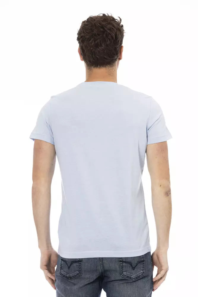 Elevated Casual Light Blue Tee for Men