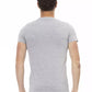 Chic Gray Cotton Blend Round Neck Tee