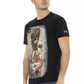 Elegant Casual Black Tee with Unique Front Print