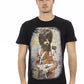Elegant Casual Black Tee with Unique Front Print