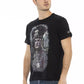 Sleek Black Graphic Tee with Artistic Flair