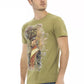 Chic Green Short Sleeve Tee with Front Print