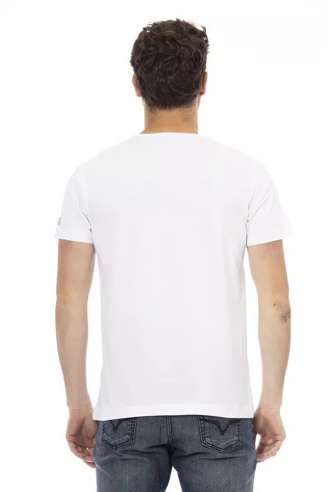 Elegant White Cotton Blend Tee