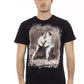 Elevated Casual Black Tee with Unique Front Print