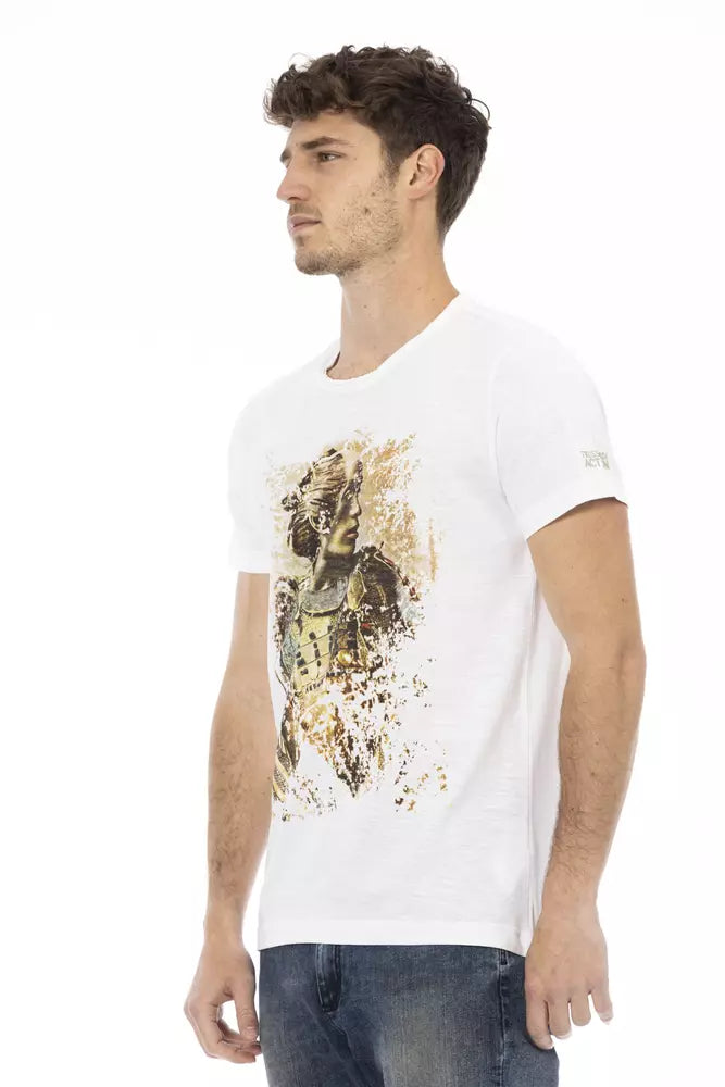 Elegant White Printed Tee for Men